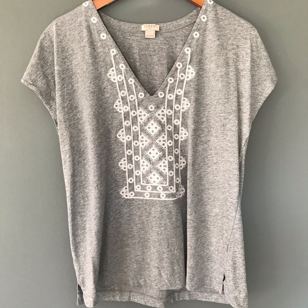 EUC J. Crew Embroidered Top